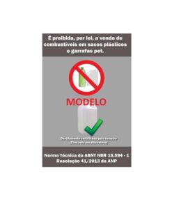 Placa Adesiva - Proibido Venda de Combustível em PET
