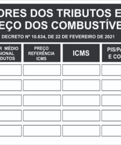 PLACA DE TRIBUTOS - DECRETO Nº 10.634 DE 22 DE FEVEREIRO DE 2021