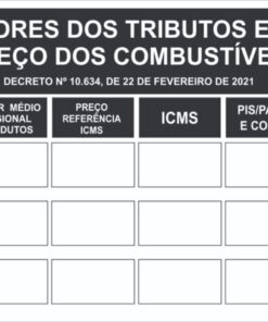 Alternative view of PLACA DE TRIBUTOS - DECRETO Nº 10.634 DE 22 DE FEVEREIRO DE 2021